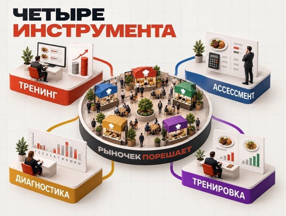 Четыре применения игры «Рыночек Порешает»: тренинг, ассессмент, диагностика и тренировка